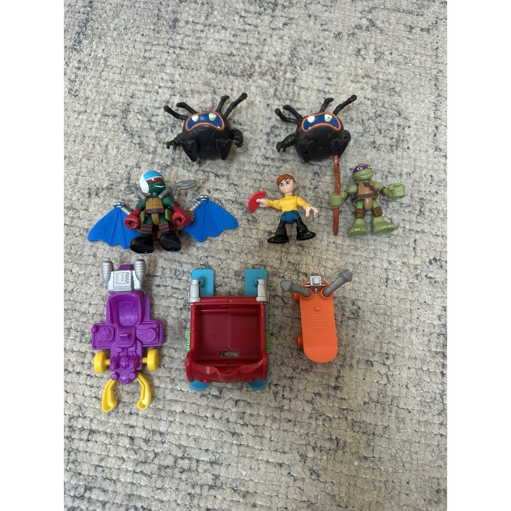 Playmates Half Shell Heroes Teenage Mutant Ninja Turtles Figures Vehicles Lot